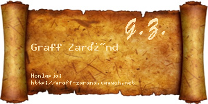 Graff Zaránd névjegykártya